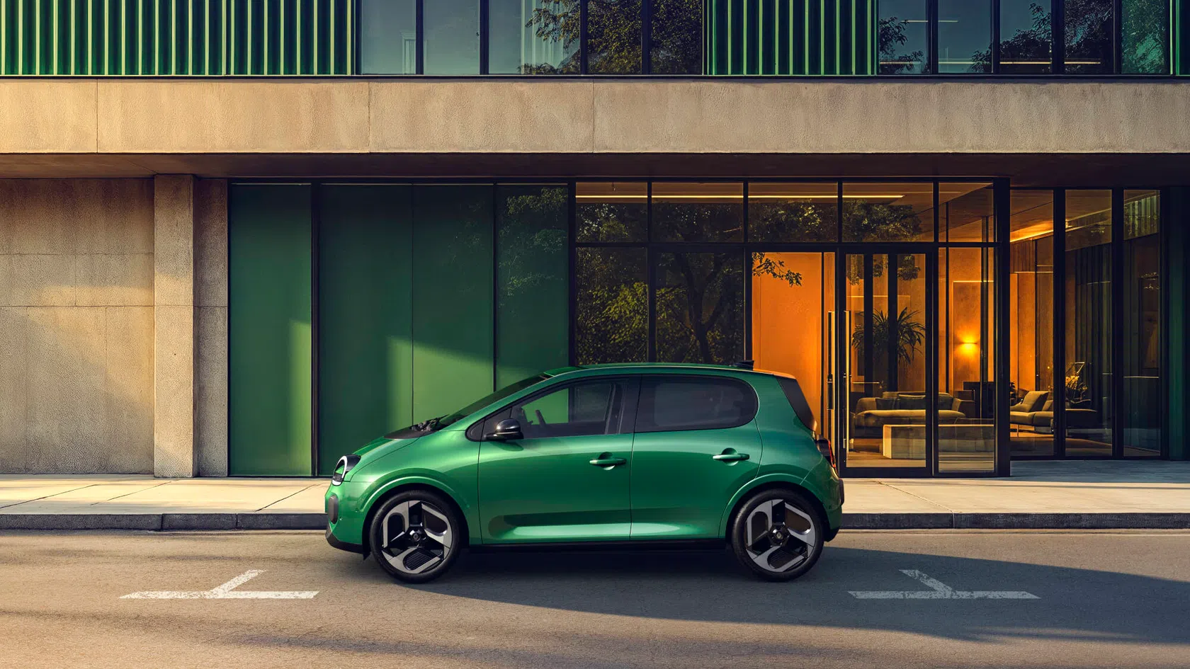 Carro Renault Twingo E-tech Electric verde